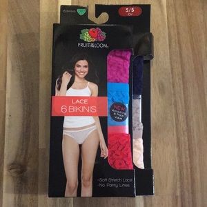 6 lace bikini style underwear